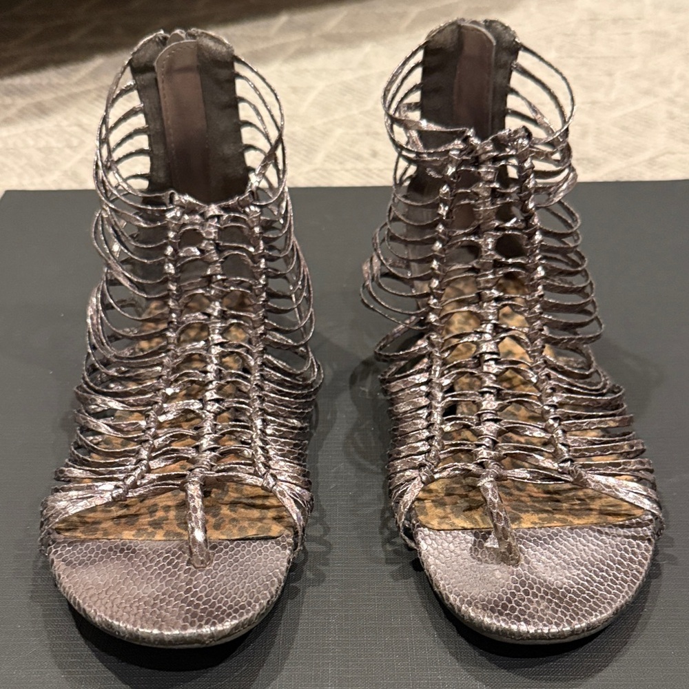Mia silver strappy gladiator sandals